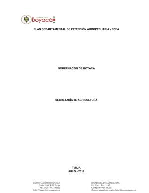 Plan Departamental De Extensión Agropecuaria - Pdea