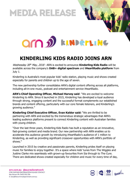 Kinderling Kids Radio Joins Arn