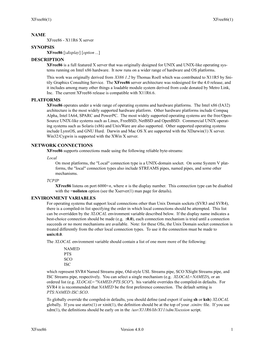 Name Synopsis Description Platforms Network