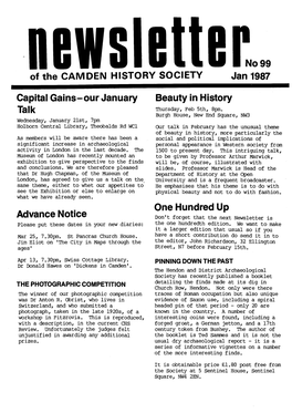 No99 Jan 1987 Capital Gains-Our January Talk Advance Notice Beauty in History One Hundred Up