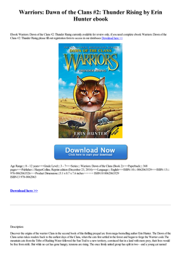 Warriors: Dawn of the Clans #2: Thunder Rising by Erin Hunter Ebook