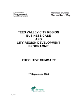 Tees Valley City Region Business Case and City Region Development Programme – Executive Summary