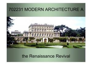 702231 MODERN ARCHITECTURE a the Renaissance Revival