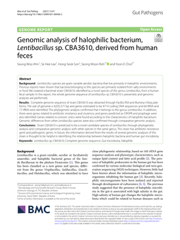 Genomic Analysis of Halophilic Bacterium, Lentibacillus Sp