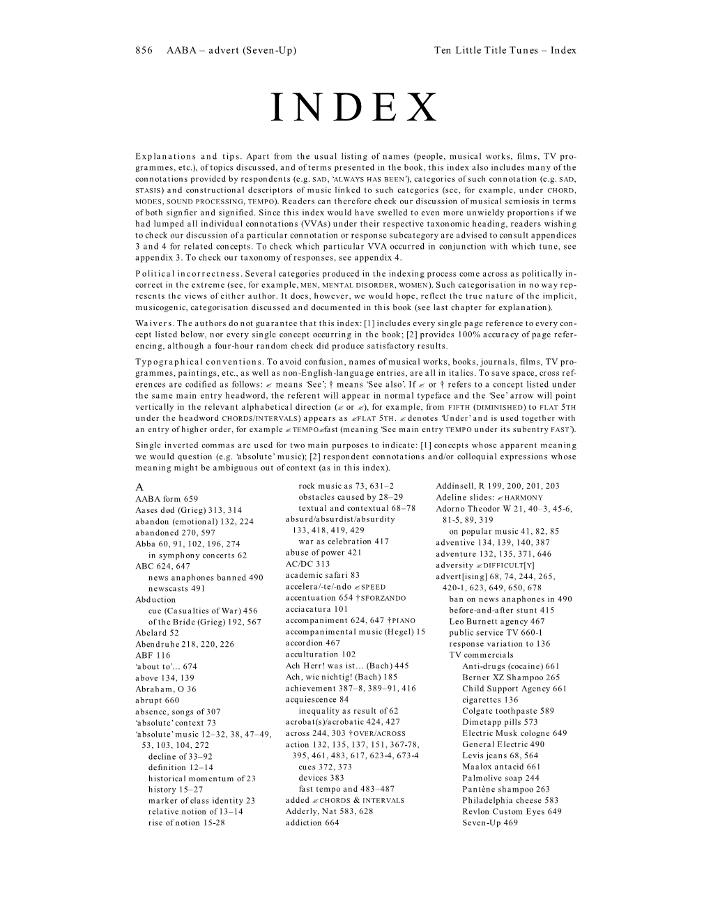 Ten Little Title Tunes – Index INDEX