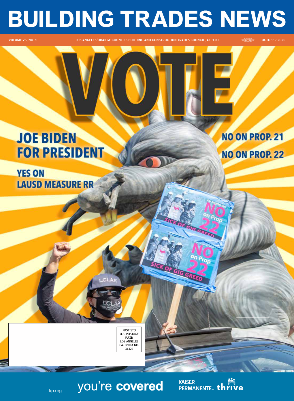 Volume 25, No. 10 Los Angeles/Orange Counties Building and Construction Trades Council, Afl-Cio October 2020