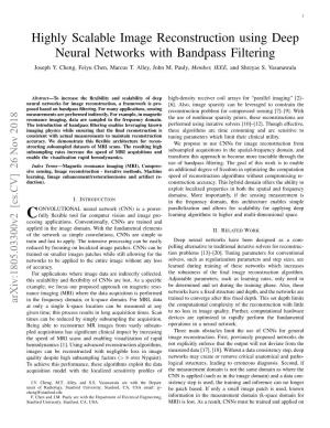 Highly Scalable Image Reconstruction Using Deep Neural Networks with Bandpass Filtering Joseph Y