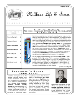 October 2016 Millbrae Life & Times