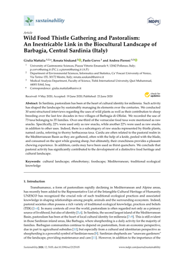 Wild Food Thistle Gathering and Pastoralism: an Inextricable Link in the Biocultural Landscape of Barbagia, Central Sardinia (Italy)