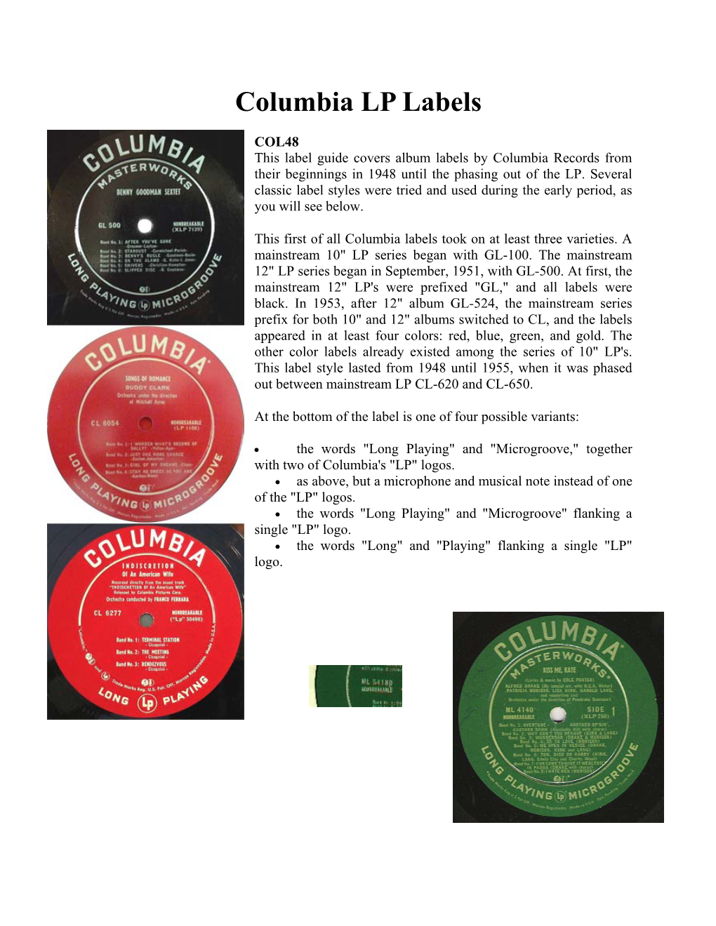 Columbia Labels Took on at Least Three Varieties