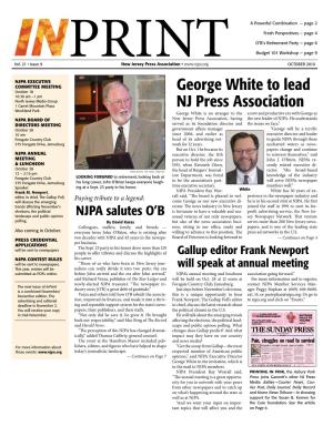 George White to Lead NJ Press Association