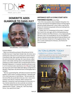Demeritte Adds Glamour to Fasig July