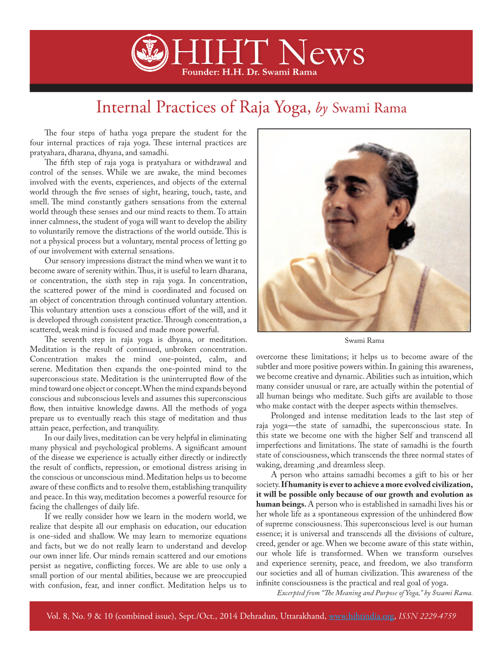 Internal Practices of Raja Yoga, by Swami Rama