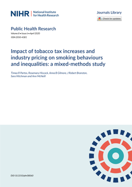 Impact of Tobacco Tax Increases and Industry Pricing on Smoking Behaviours and Inequalities: a Mixed-Methods Study