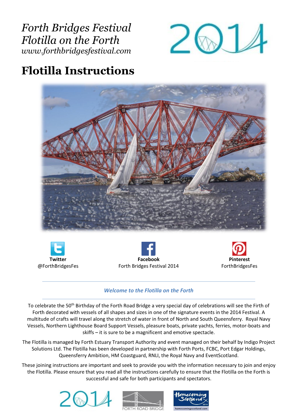 Forth Bridges Festival Flotilla on the Forth Flotilla Instructions