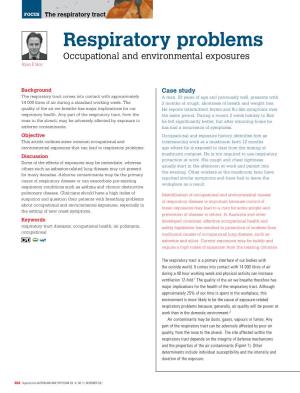 Respiratory Problems – Occupational and Environmental Exposures