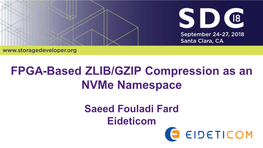 FPGA-Based ZLIB/GZIP Compression As an Nvme Namespace