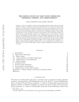 Arxiv:1301.1074V4 [Math.SG] 14 Jul 2014 Itnivrat,Ie Onsof the Counts Contrast, I.E