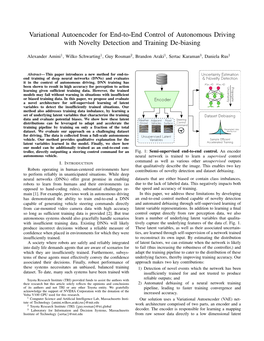 Variational Autoencoder for End-To-End Control of Autonomous Driving with Novelty Detection and Training De-Biasing