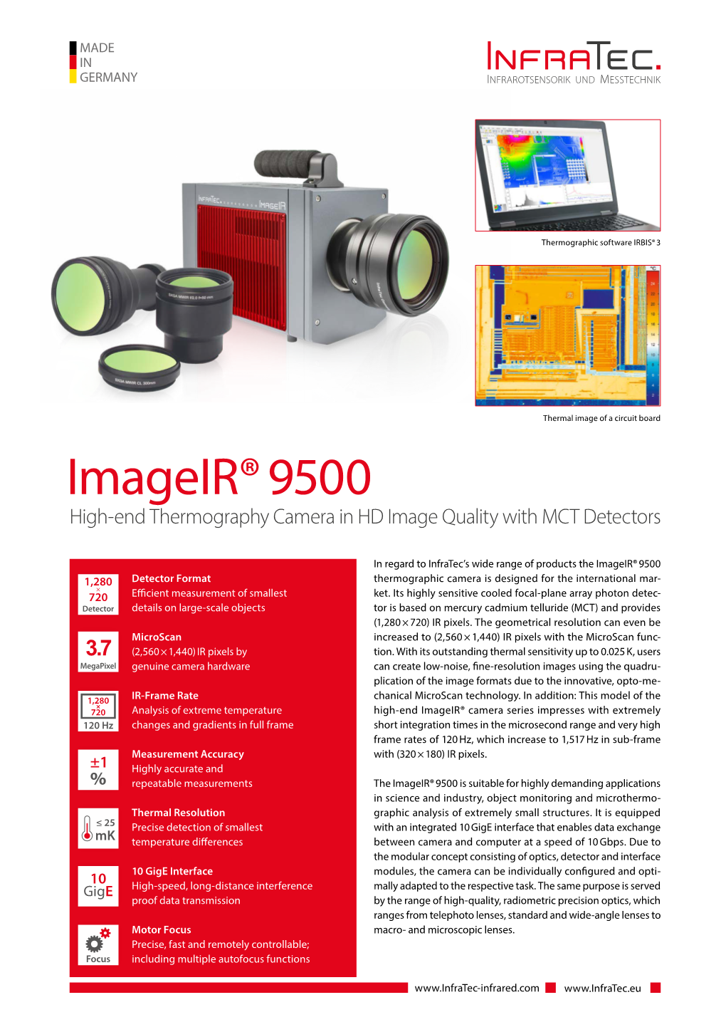 Imageir® 9500 High-End Thermography Camera in HD Image Quality with MCT Detectors