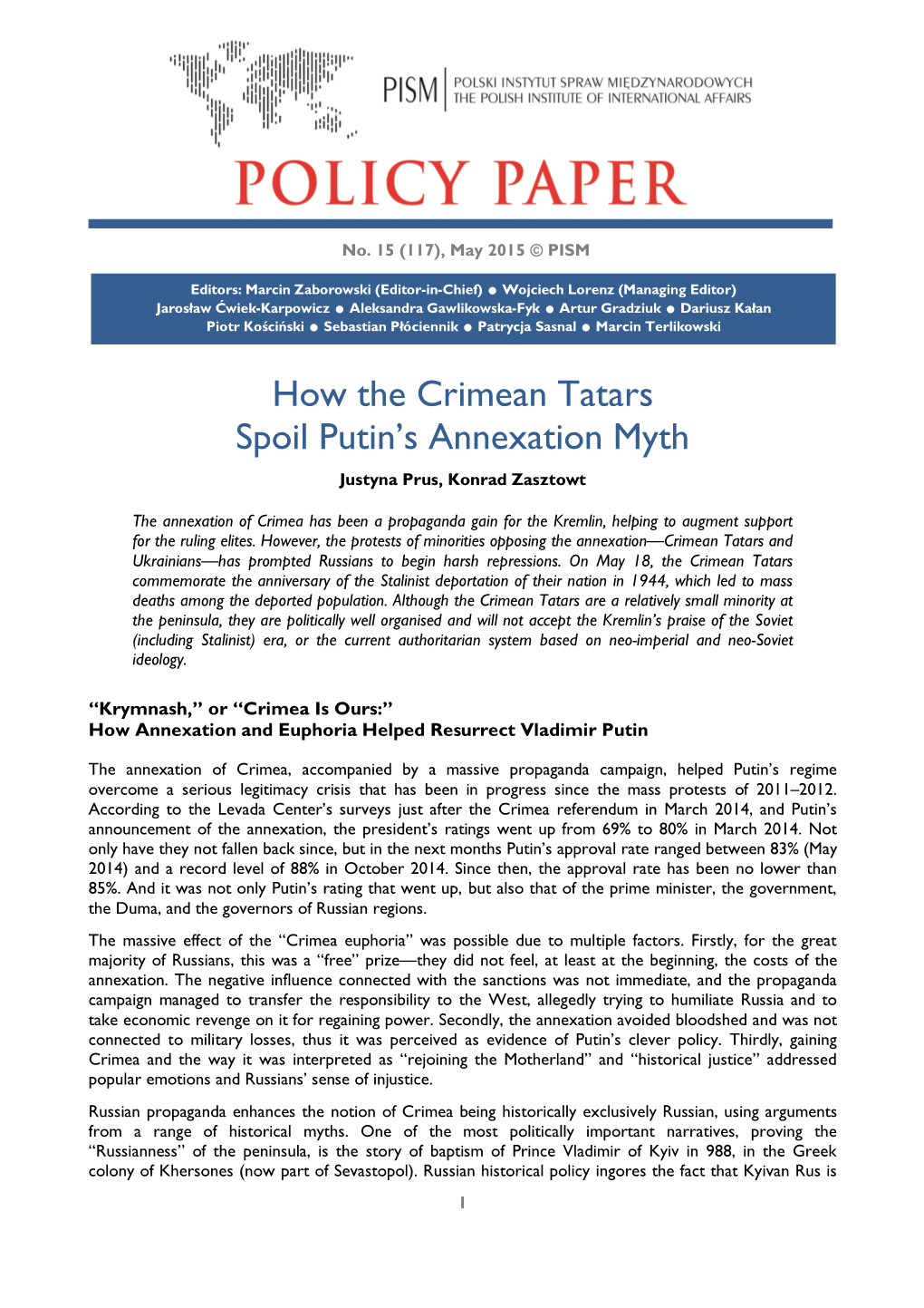 How the Crimean Tatars Spoil Putin's Annexation Myth