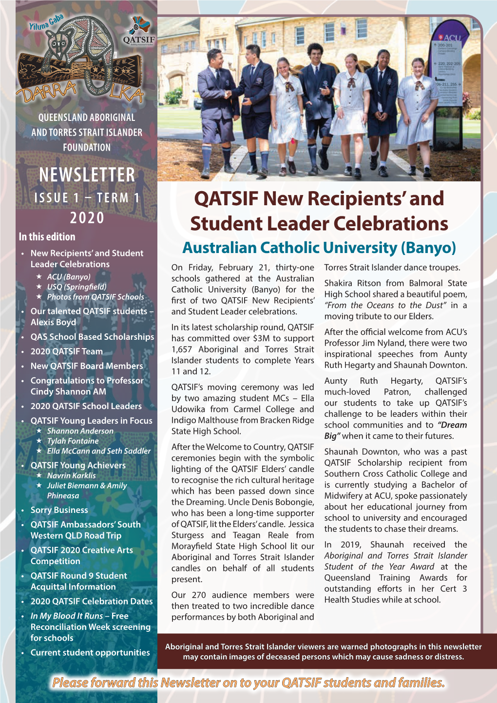 NEWSLETTER QATSIF New Recipients' and Student Leader