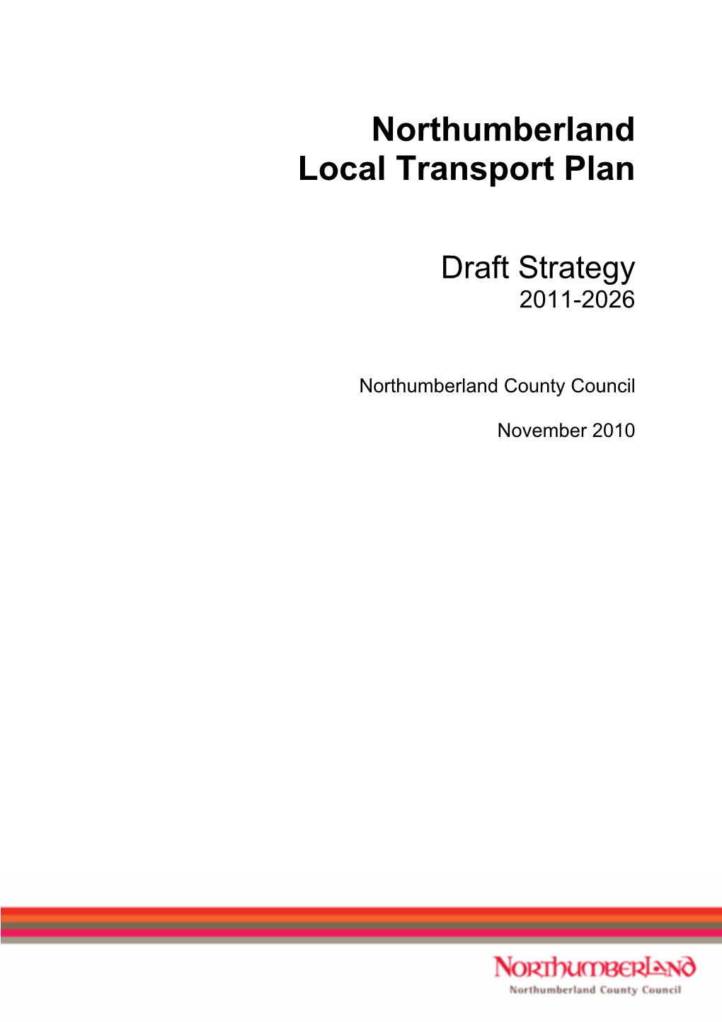 Draft Northumberland Local Transport Plan Contents