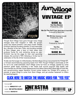 NMG 57571 SLUM VILLAGE Vintage EP LP