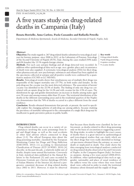 A Five Years Study on Drug-Related Deaths in Campania (Italy)