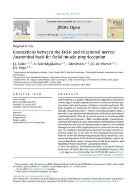 Connections Between the Facial and Trigeminal Nerves: Anatomical Basis for Facial Muscle Proprioception