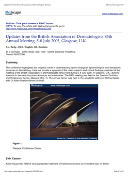 Updates from the British Association of Dermatologists Meeting 292/10/Thursday 07H37