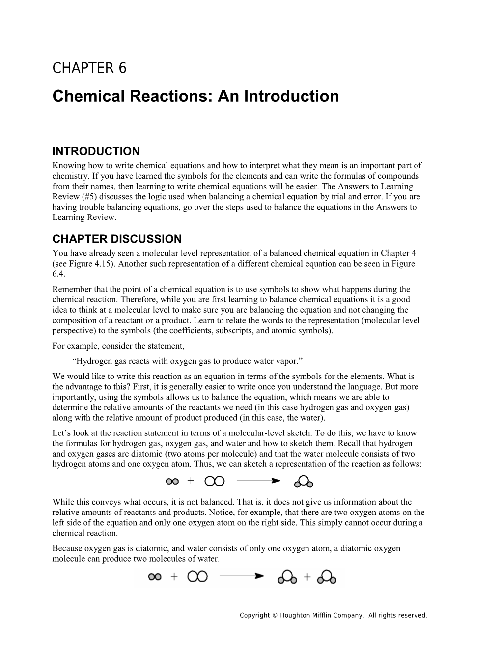 Chapter 6: Chemical Reactions: an Introduction 51