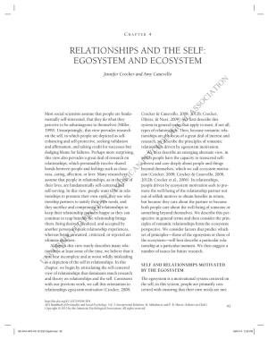 Relationships and the Self: Egosystem and Ecosystem