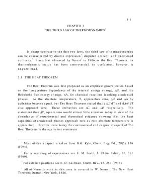 Ch. 3. the Third Law of Thermodynamics (Pdf)