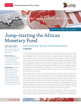 Jump-Starting the African Monetary Fund