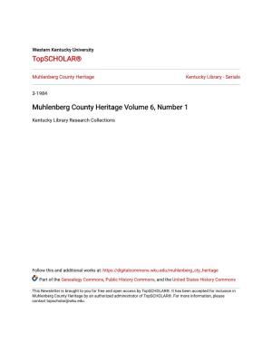 Muhlenberg County Heritage Volume 6, Number 1