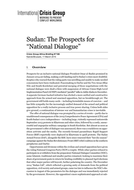 Sudan: the Prospects for “National Dialogue”