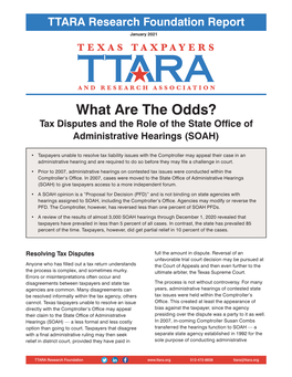What Are the Odds? Tax Disputes and the Role of the State Office of Administrative Hearings (SOAH)