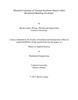 Thermal Evaluation of Vacuum Insulation Panels Within Residential Building Envelopes