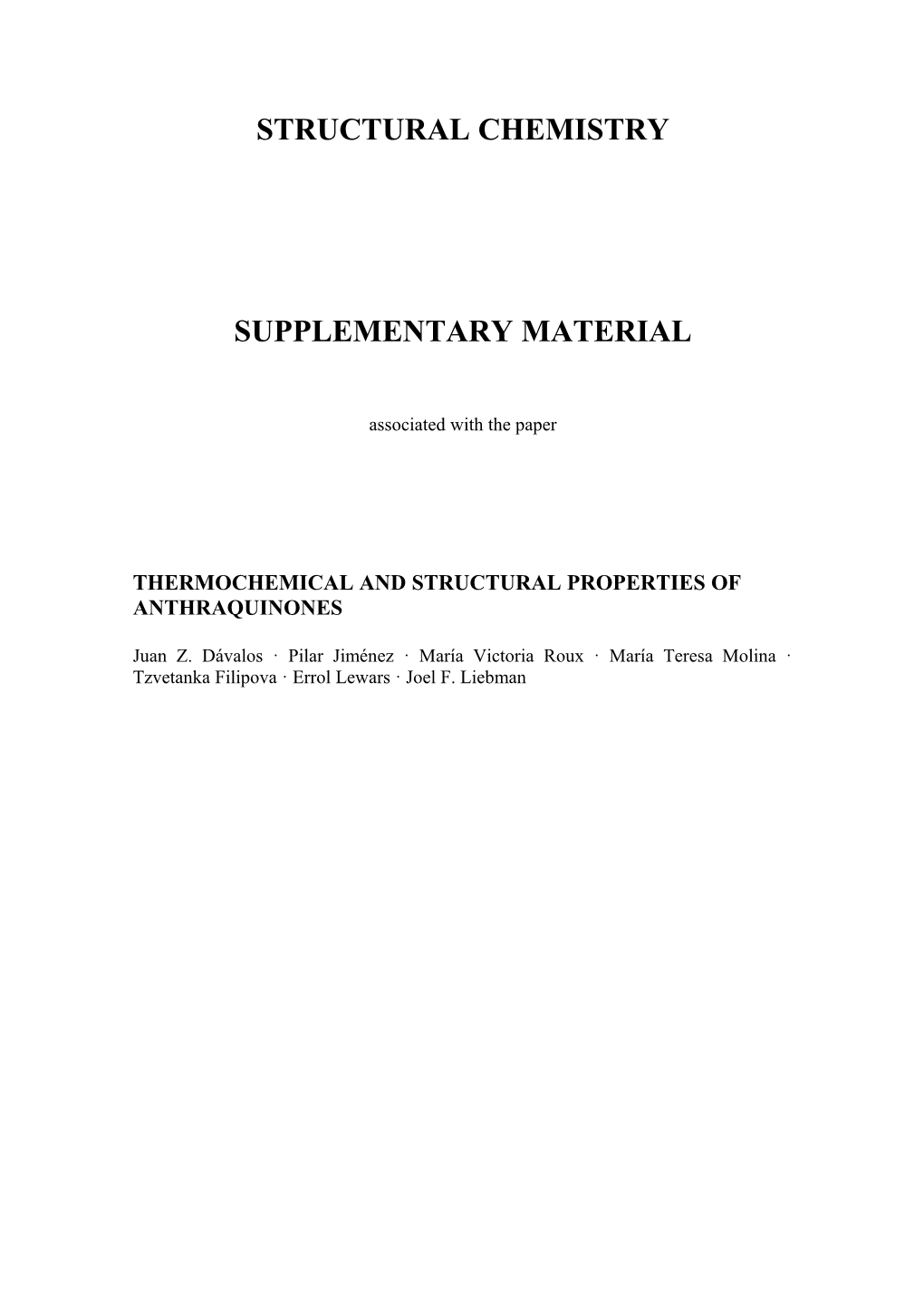 Structural Chemistry