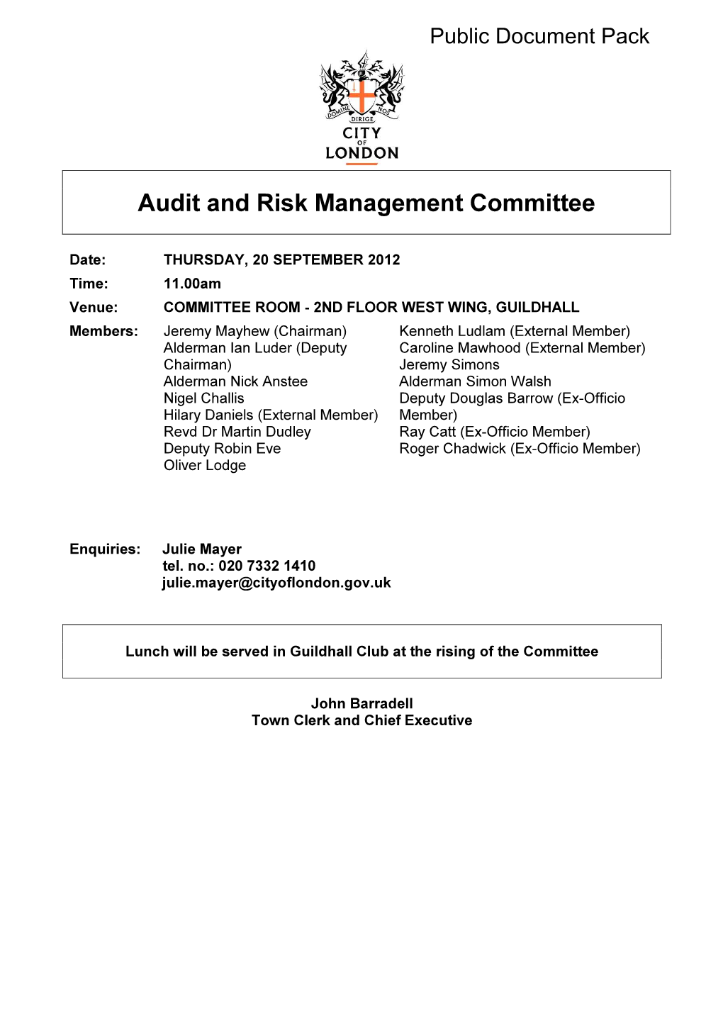 Audit and Risk Management Committee