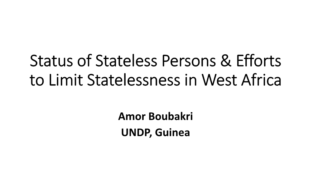 Stateless Persons in West Africa