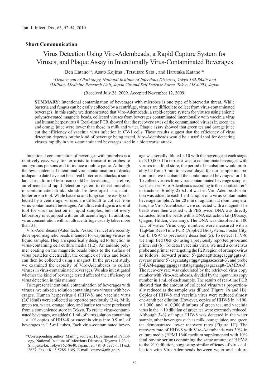 Virus Detection Using Viro-Adembeads, a Rapid Capture