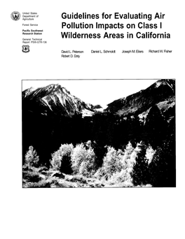 Guidelines for Evaluating Air Pollution Impacts on Class I Wilderness Areas in California