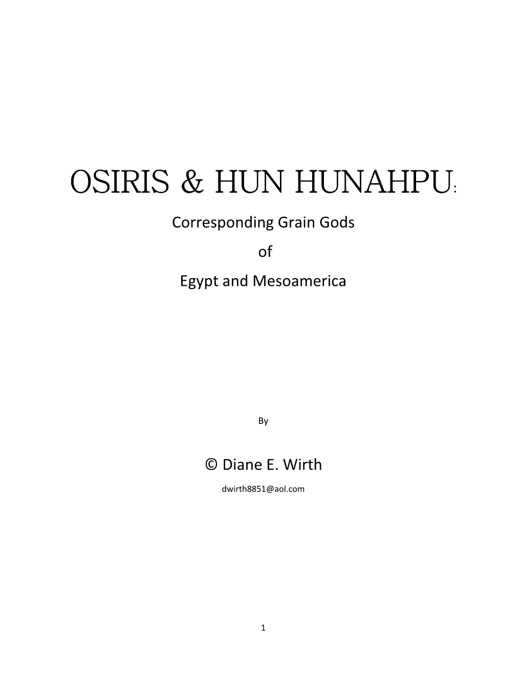 Osiris & Hun Hunahpu