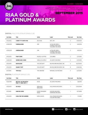 Riaa Gold & Platinum Awards