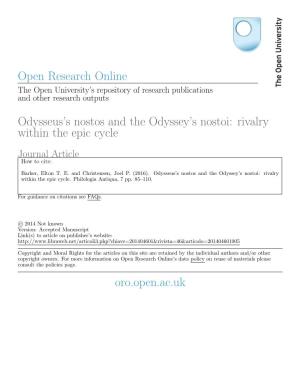 Open Research Online Odysseus's Nostos And