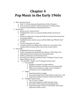 Chapter 4 Pop Music in the Early 1960S