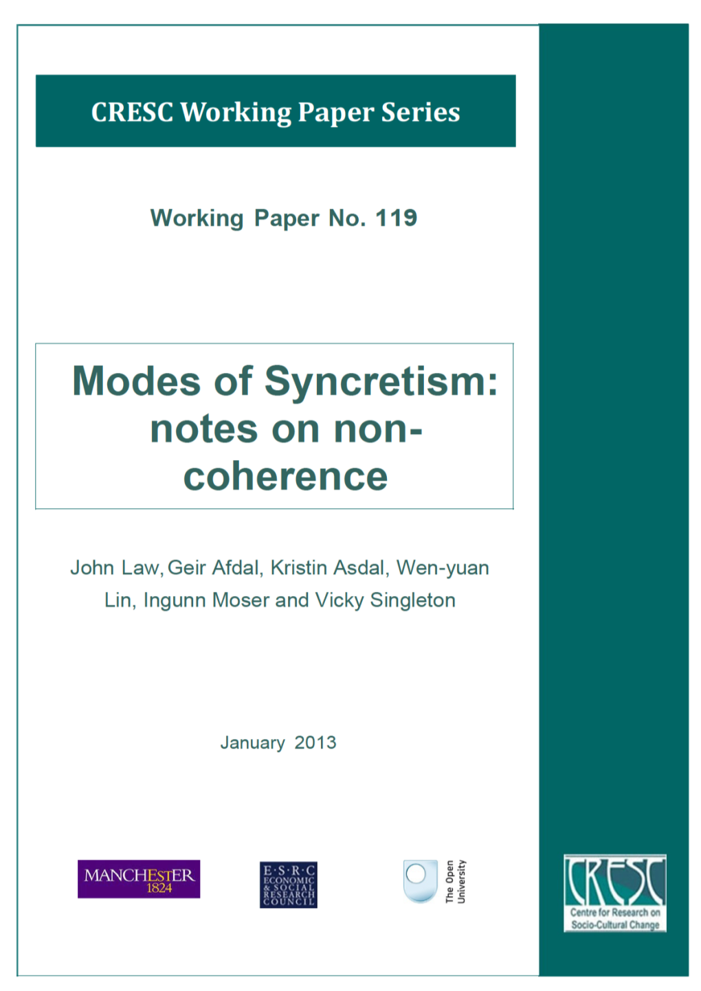 Modes of Syncretism: Notes on Non-Coherence