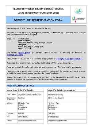 Deposit Ldp Representation Form